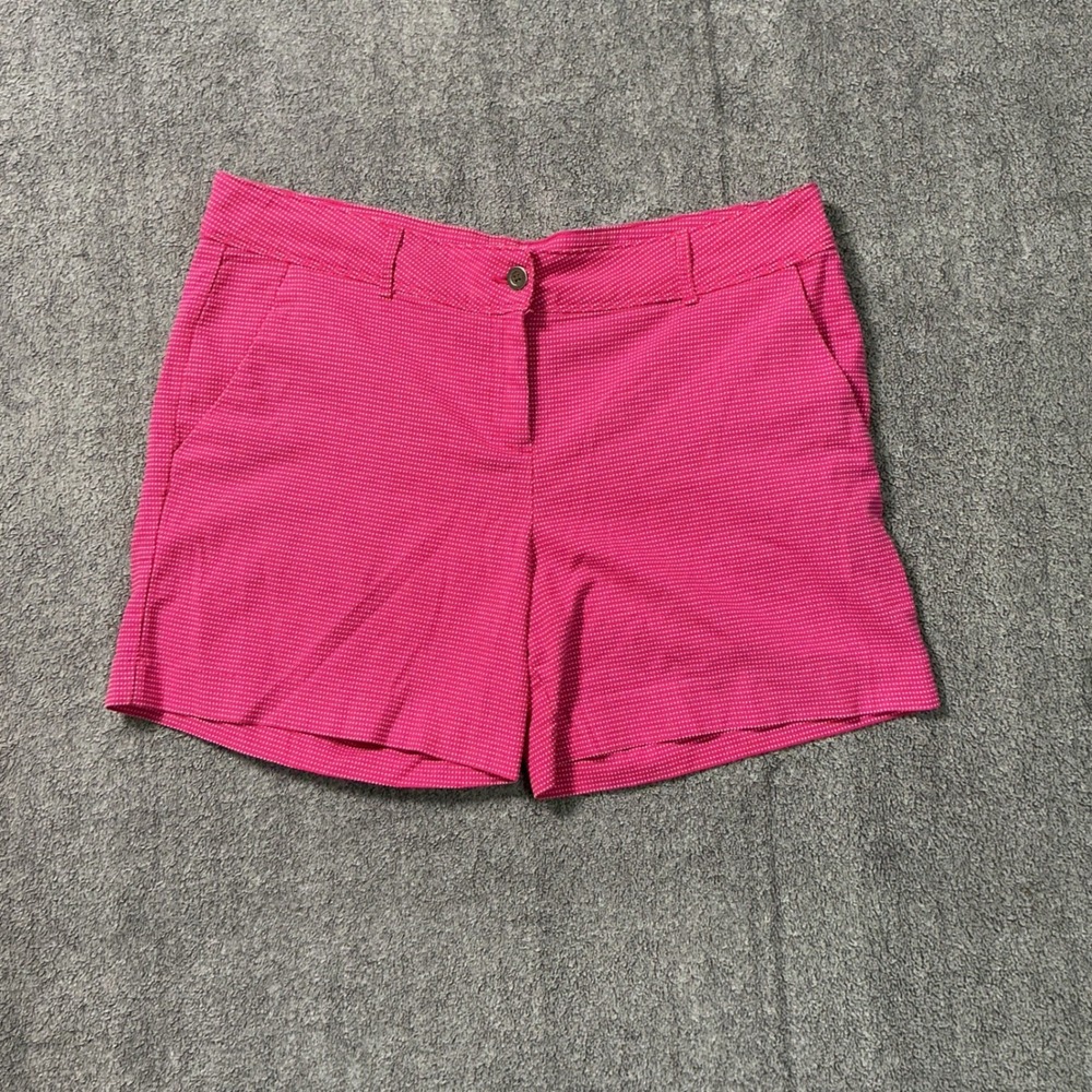 Isaac Mizrahi New York Pink White Dot Shorts Womens 16 Stretch JL50173S